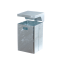 Square litter bin with cover | hot dipped galvanized | without standingpost